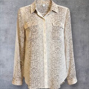 Old Navy Sheer Snake Print Button Down Shirt size Medium